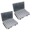 TERA Set of 2 Large Reversible Tackle Boxes for Fishing Large Portable and Easy To Carry Boxes/Lure Tackle, Semi-Transparent Storage, Capacity,