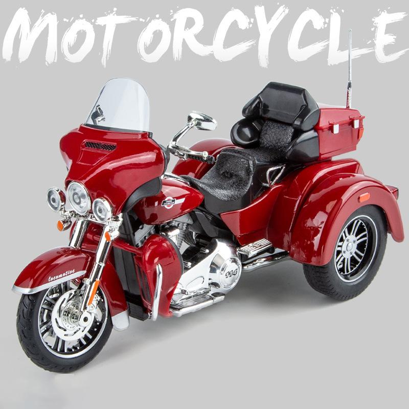 1:9 Tri Glide CVO 2021 Литой из сплава Модель мотоцикла Игрушечный транспортное средство Коллекция Звук и свет Внедорожный Автоцикл Игрушки Автомобиль