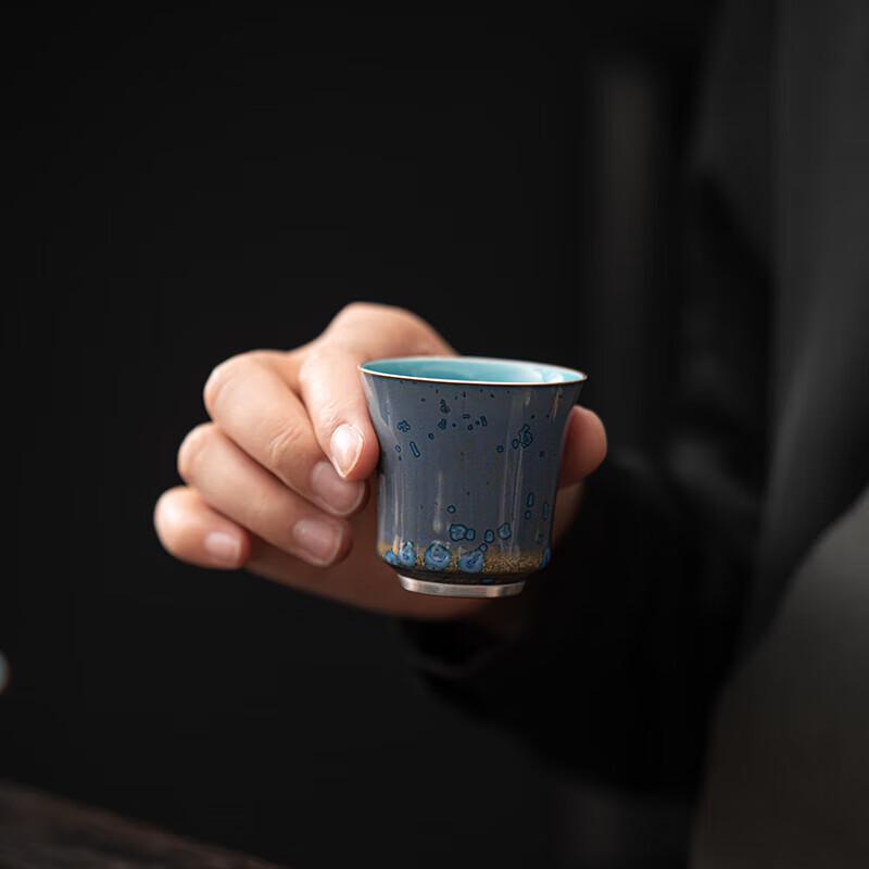 Sushic Ceramic Blue Dai Silver Glaze Kung Fu Tea Set by Master Zheng Wenqiang