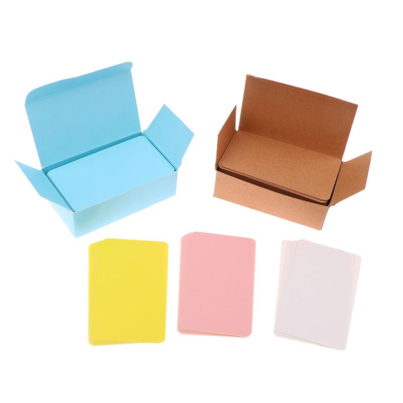 100 шт./кор. Карточка из крафт-бумаги, двусторонняя карточка со словами, пустая визитная карточка, записка, открытка с благодарностью, карточка с надписью, обучающая карточка