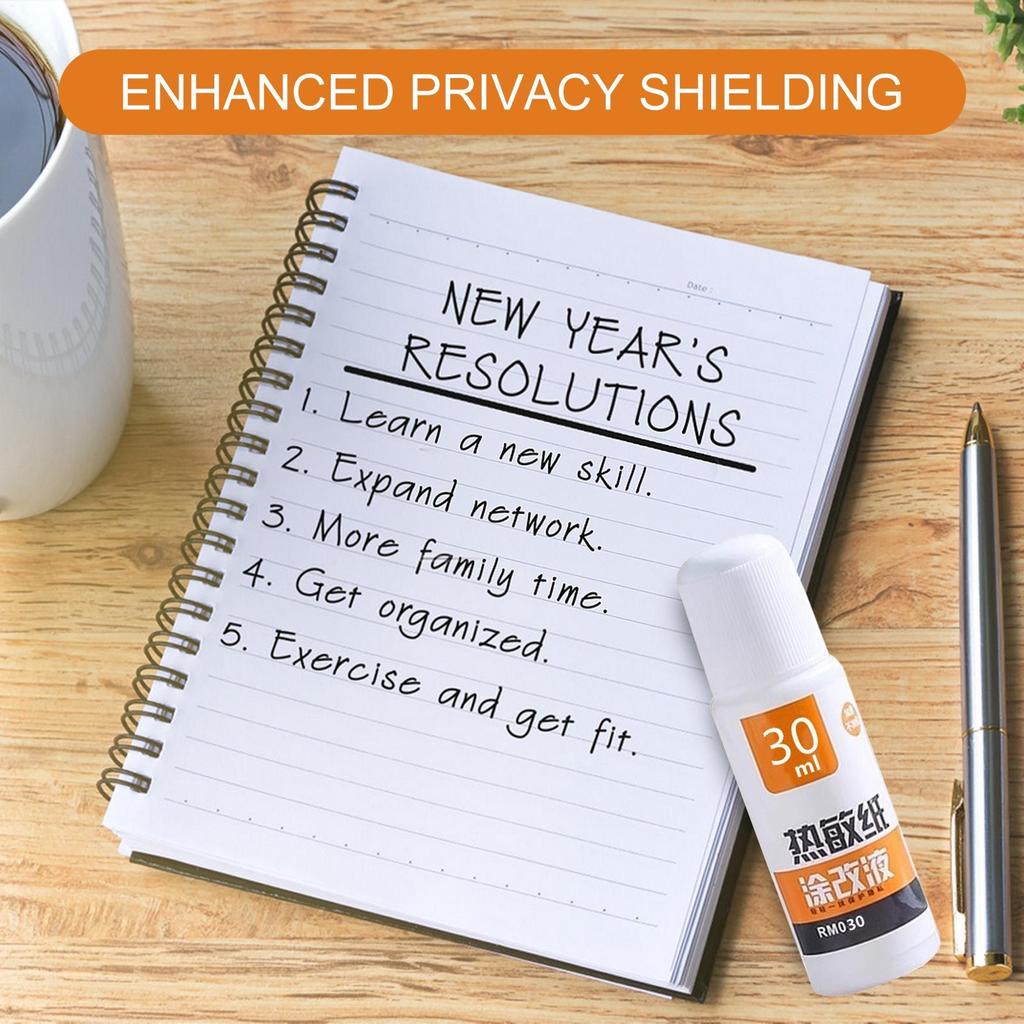 Термобумага Корректирующая жидкость Быстросохнущая 30мл/55мл Защита конфиденциальности для информации об идентификаторе посылочной коробки Защита от просмотра Идентификатор