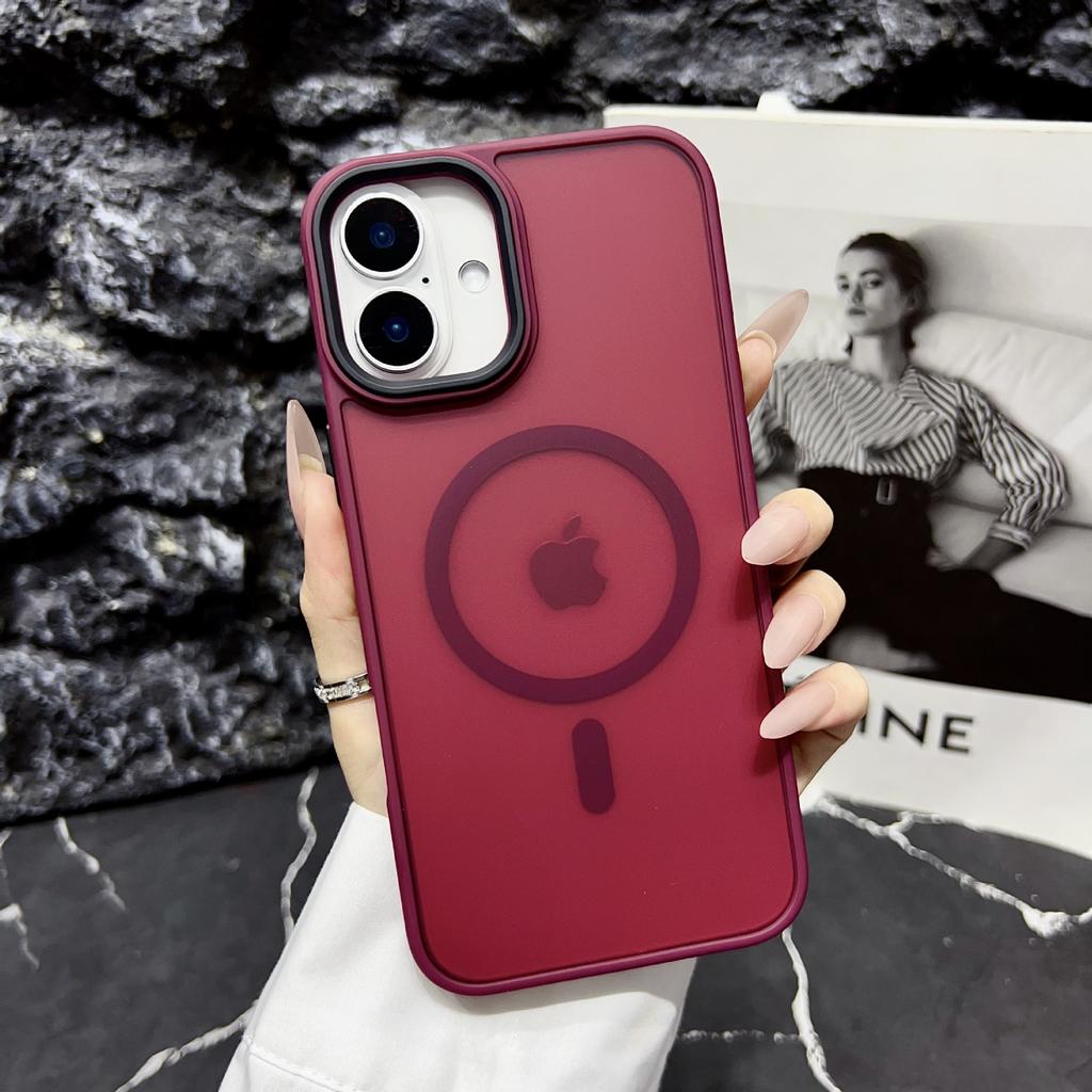 Для Apple 17 Магнитный чехол для телефона для iPhone 16 Promax Текстура кожи Матовый 15 Полупрозрачный Защита от падений