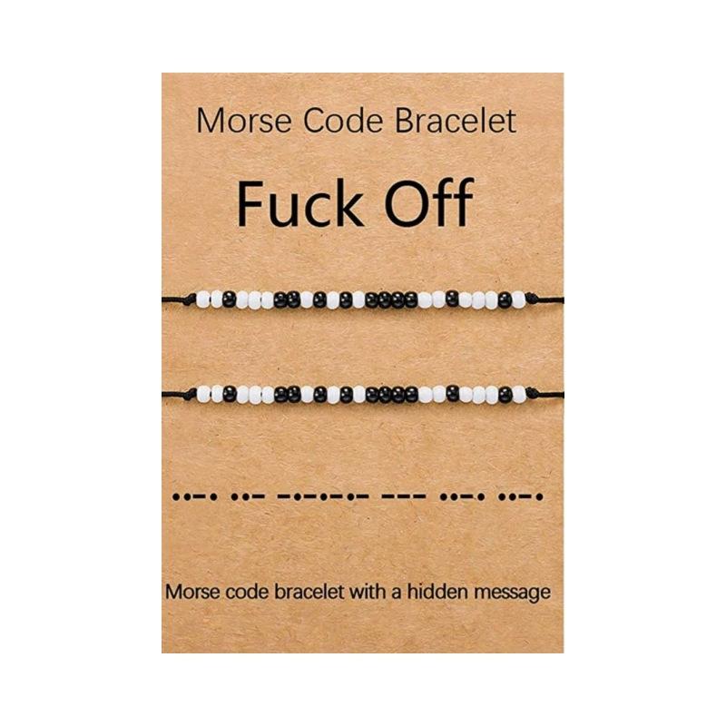 Браслет JYL TS Богемский плетеный азбукой Морзе с карточкой Призывает Тайну и Связь