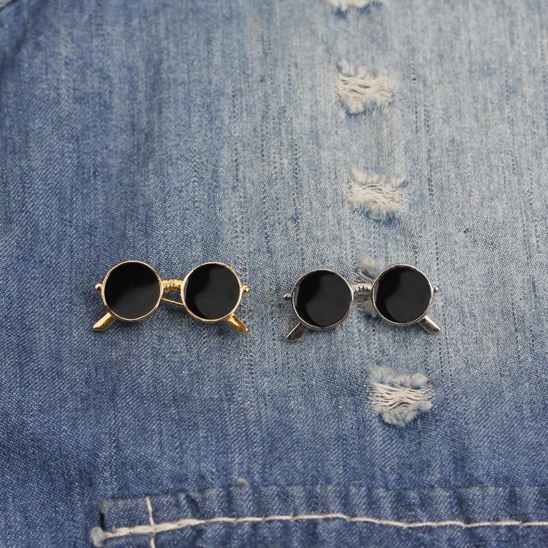 Hot Mini Sunglasses Brooch Men Enamel Sunglasses Brooch Unisex Fashion Party Suit Shirt Decoration Zinc Alloy Pin Glasses Pin