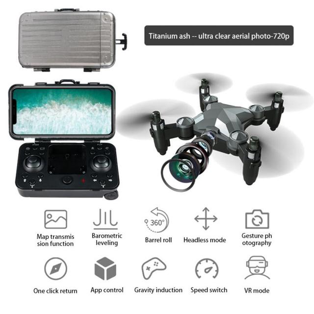 Мини-дрон HD Wi-Fi FPV в форме багажа Дрон с дистанционным управлением и камерой складной квадрокоптер с возвратом в один клик игрушки