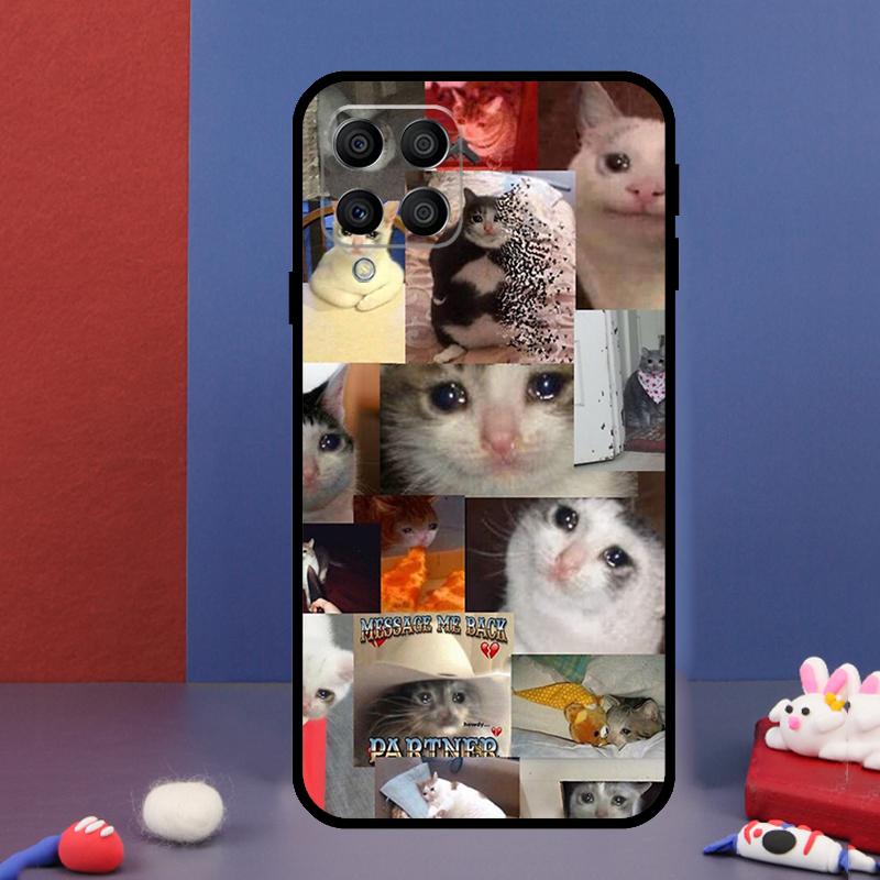 Мемы "Плачущий кот" и "Собака" для чехла телефона Samsung Galaxy M15 M55 M33 M13 M23 M53 M31 M51 M14 M34 M54 M20 M30s M52 M32
