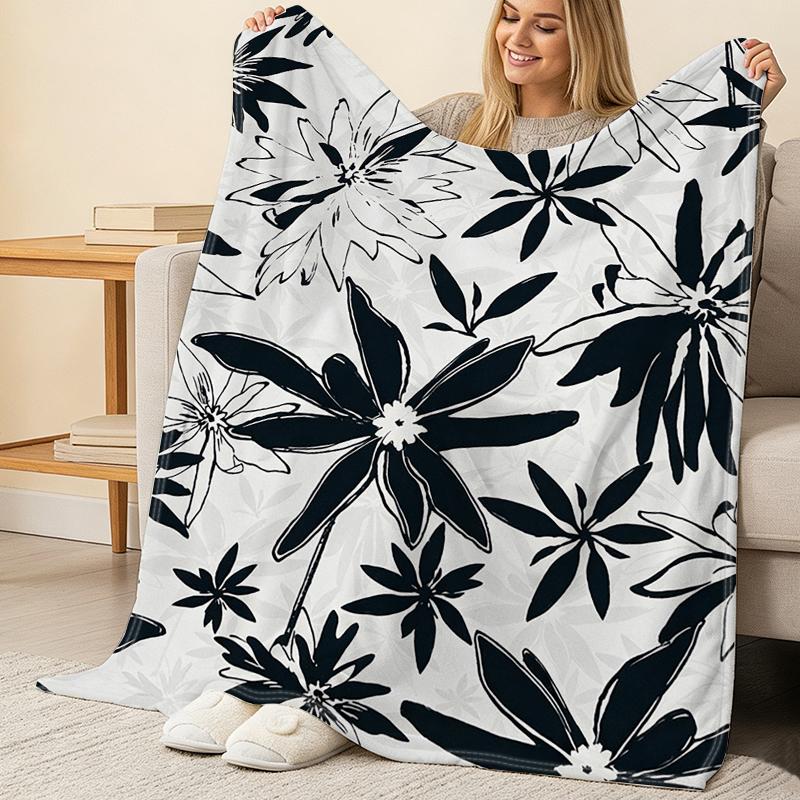 Lightweight Flannel Blanket Soft Cozy Warm Home Throw for Halloween, Christmas, Daily Relax & Minimalist Room Decor