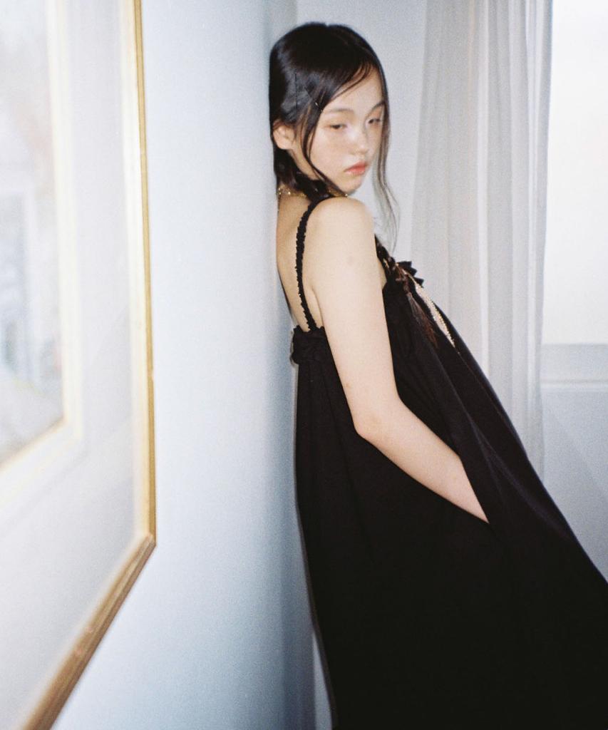 Lulu Seoul Forest Frill Mini Dress (Black)