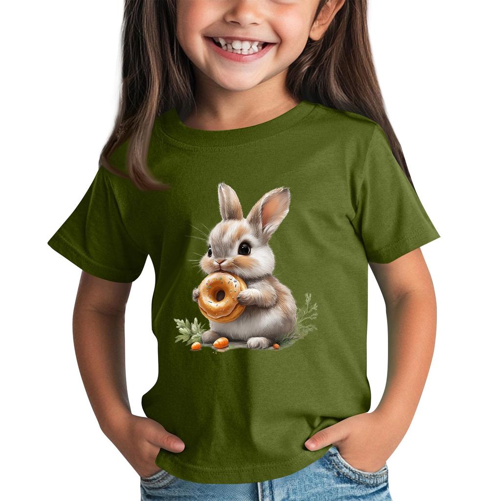 Детская футболка с коротким рукавом и принтом животных, повседневный топ