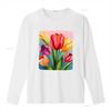 Cotton Ladies Vitality Tulip T shirt Round Neck Casual Clothing vintage Washed Slightly Stylish Soft designer clothes