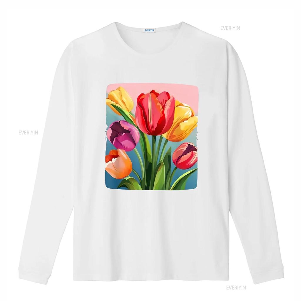 Cotton Ladies Vitality Tulip T shirt Round Neck Casual Clothing vintage Washed Slightly Stylish Soft designer clothes