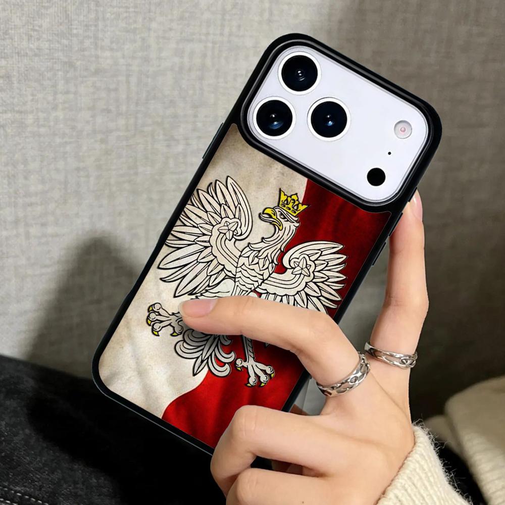 Чехол Case для iPhone 17 Air 16 Pro Max 15 Plus 11 13 Mini 14 12 Задняя крышка телефона Польша Польский флаг мягкий