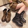 2025 ретро короткие ботинки осень и зима британский стиль взрывная внутренняя высота увеличение универсальные нишевые брючные ботинки ботинки Мартин