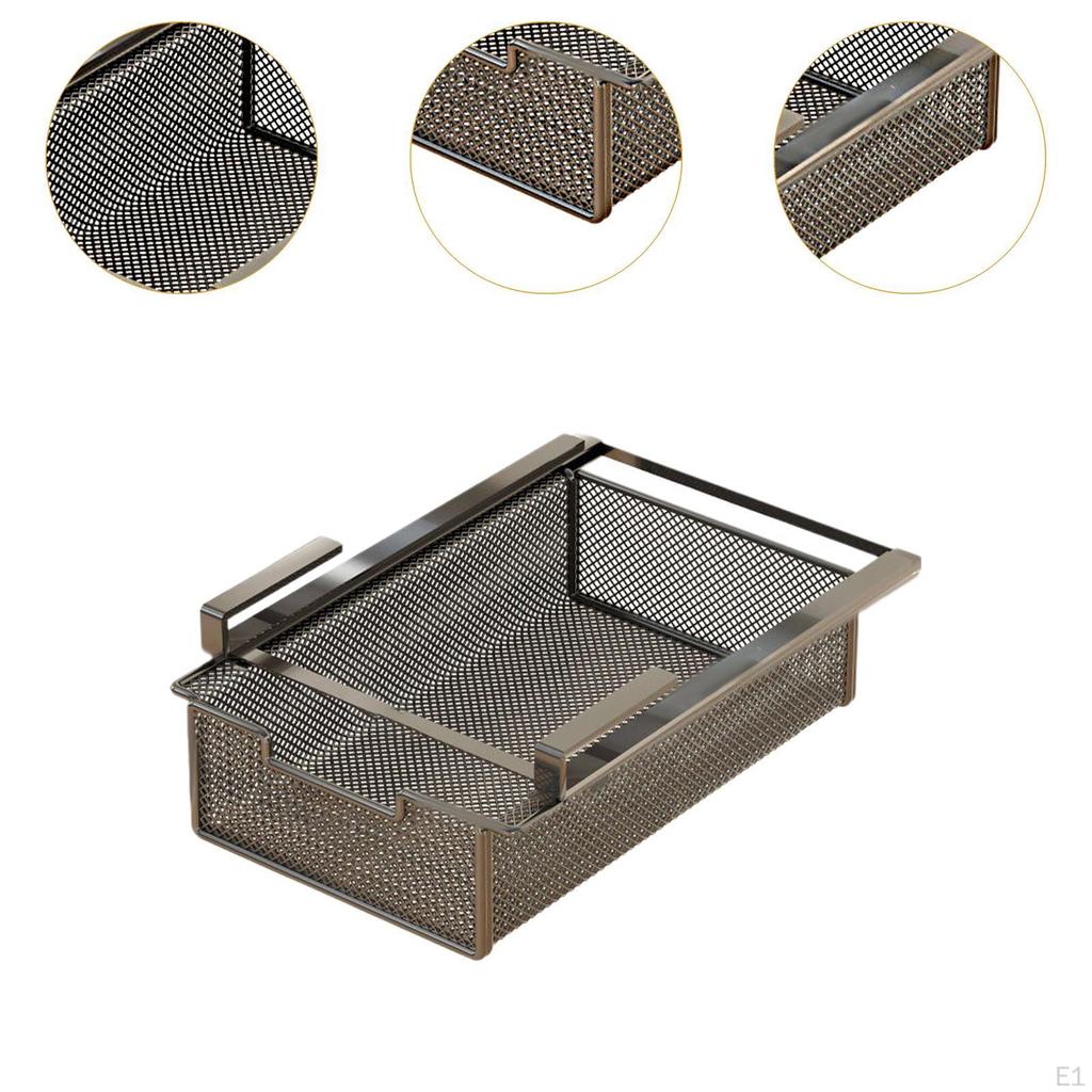 Hanging Pullout Drawer Basket Under Table Shelf Storage Organizer for Kitchen
