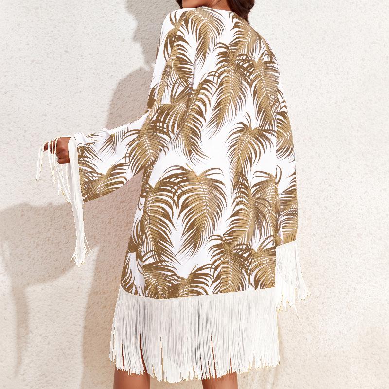 2024 European & American Three-Piece Swimsuit Set: Long Sleeve Sunscreen Cover-up Bikini for Women.