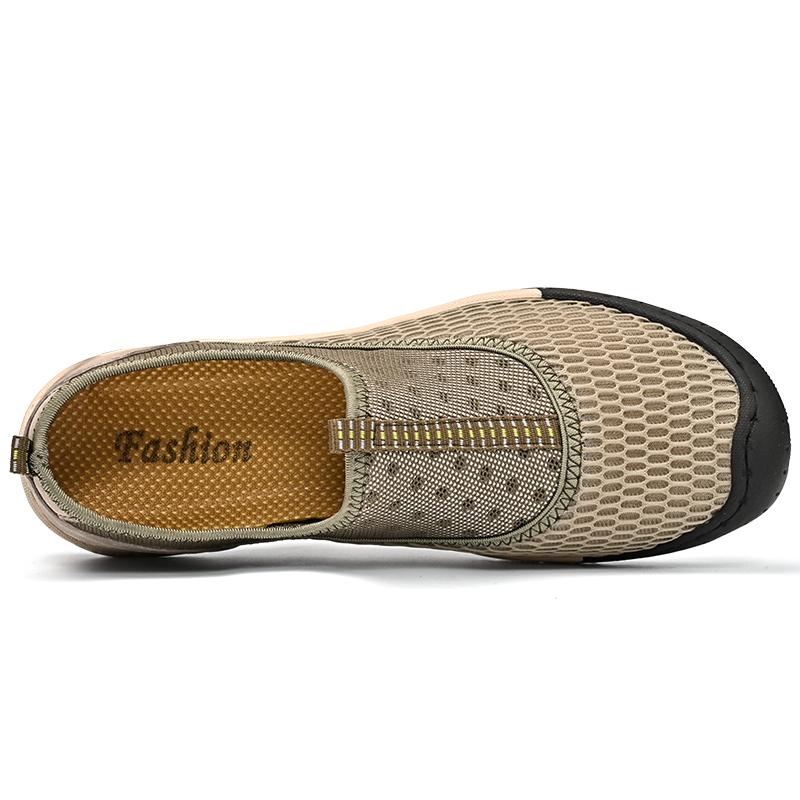Мужская повседневная обувь без шнуровки, уличные мужские кроссовки с дышащей сеткой, резиновая летняя мужская обувь, обувь ручной работы на плоской подошве