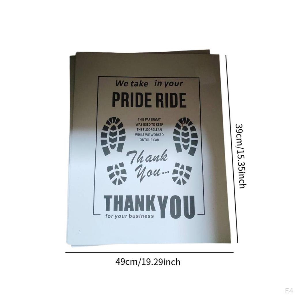 50x Бумажный коврик для пола автомобиля Одноразовый для грузовиков, такси, внедорожников