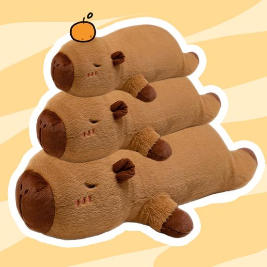 Плюшевая игрушка Мультяшное животное Капибара Форма Подушка с набивкой из ПП хлопка Обнимательный дизайн Успокаивающая плюшевая кукла