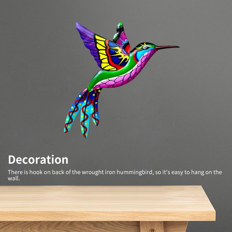 Wrought Iron Hummingbird Art Crafts Living Room Wall Hanging Garden Universal Office Gifts Sculpture Bedroom Home Decor Mural