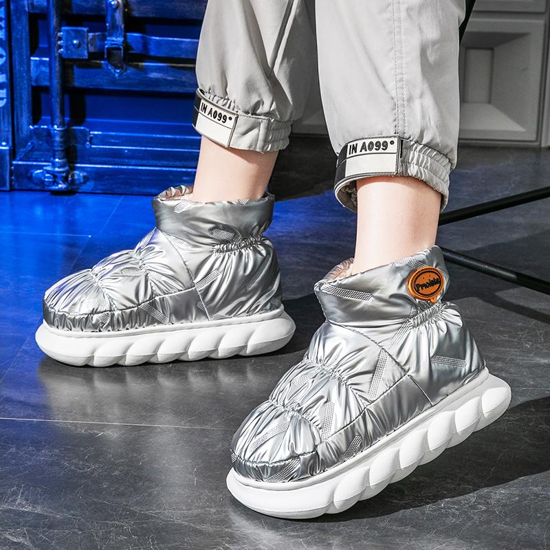 Зимние домашние тапочки для женщин 2023, теплые короткие плюшевые пуховые мягкие домашние тапочки на платформе, водонепроницаемая хлопковая обувь, мужские зимние ботинки