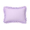 Francfranc Sheer Check Ruffle Pillowcase, 70x50cm, Purple, New Life Bedding