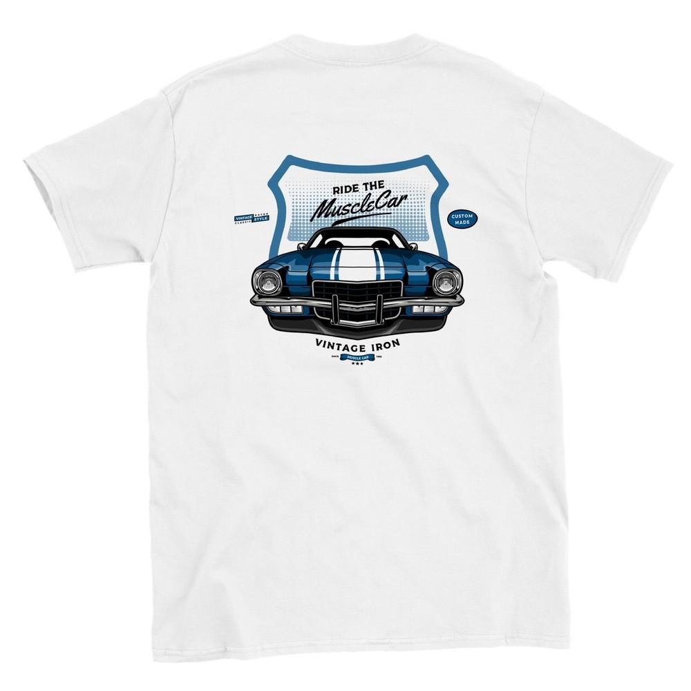 Ride the Muscle - Camaro - Back Print - Classic Unisex Crewneck T-shirt Unisex T-Shirt