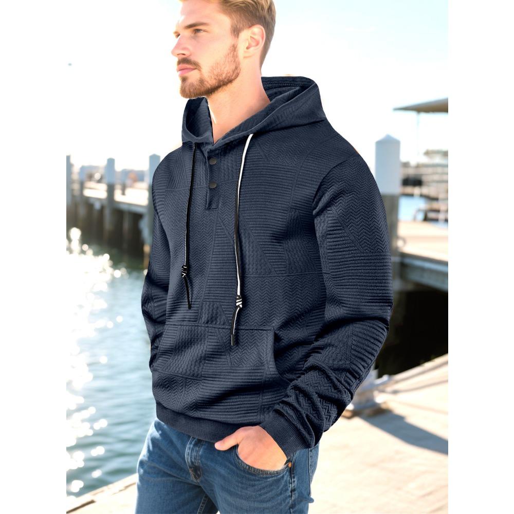 Spring and Autumn New Pullover Solid Color Casual Sports Loose Trendy Long Sleeve Hoodie Men