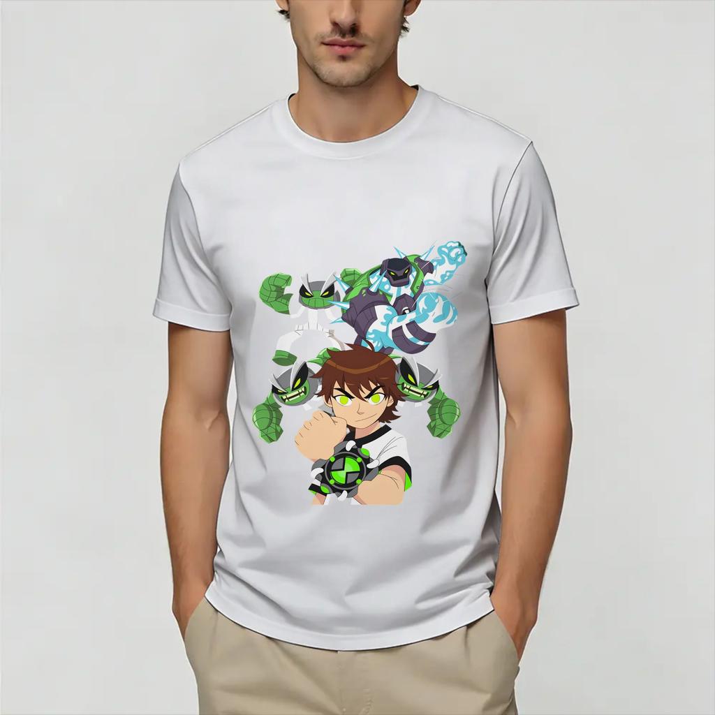 Unisex TShirts Ben 10 Aliens Vintage Cotton Tee Shirt Short Sleeve T Shirt Crewneck Tops Graphic Printed