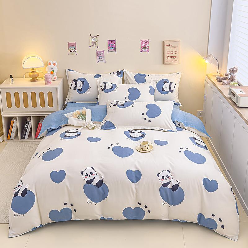 Комплект из четырех предметов из чистого хлопка, утолщенный и шлифованный, комплект из трех предметов из хлопка для общежития