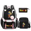 3Pcs/set Anime Dragon Ball Laptop Backpack Cartoon Backpack for Men Women Leisure Travel Bag Student Girl Boy Back To School Casual Schoolbag Mochila
