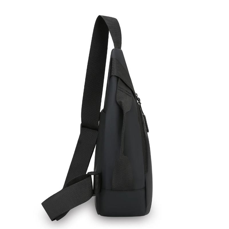 Simple Droplet Shaped Men Chest Bag Solid Color Sports Shoulder Bag Large Capacity Multifunctional Crossbody Bag Unisex