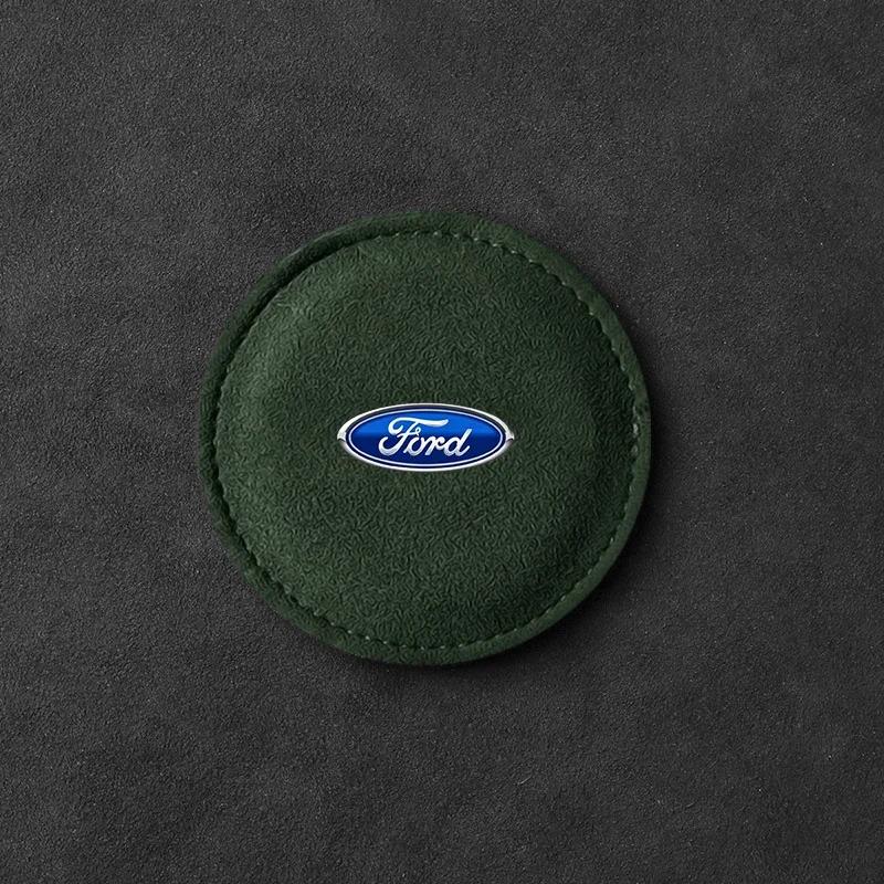 2025 Hot For Ford Turned Fur Car Coasters Non Slip Round Mat Coaster Heat Insulating Mat For Ford Focus 2 3 Mondeo Kuga Fiesta M
