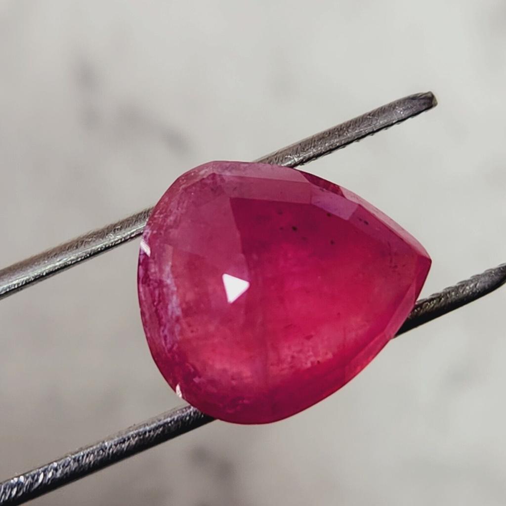 13 Cts Natural Mozambique Red Ruby Heart Shape Certified Heated Gemstone