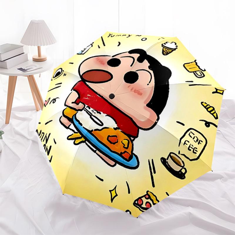 1pc Crayon Shin-chan Automatic Folding Umbrella] Durable Iron Frame & Rod, Portable Folding, Makes a Great Holiday Gift yy251016243
