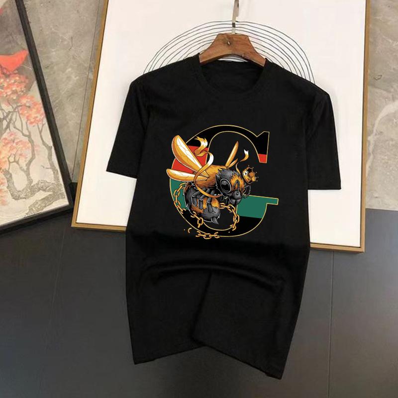 Trendy Luxury Brand Printed Short Sleeved T-shirt for Spring and Summer, Loose, Fashionable, Casual and Versatile T-shirt