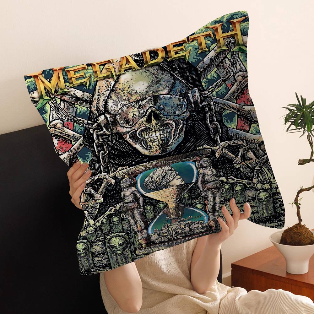 Band M-Megadeth Pillow Gift Home Office Decoration Pillow Bedroom Sofa Car Cushion CoverPillow Case