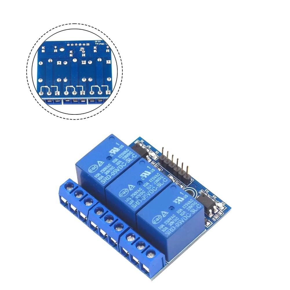 3-канальный релейный модуль DC 5V с оптопарой для проектов с микроконтроллерами Arduino Компактный 63 мм x 42 мм x 18 мм