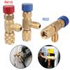 Air Conditioning Repair and Fluoride R22 R410 AC Valve Filler Joint Safety Adapter 1/4 " Air Conditioning Refrigerant Valve 1pc