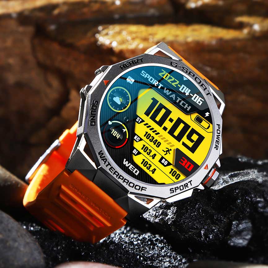 AMOLED Смарт-часы Мужские Спорт на открытом воздухе Фитнес K62 400 мАч Голосовой помощник Циферблат Звонок по Bluetooth Музыка Пульс Смарт-часы