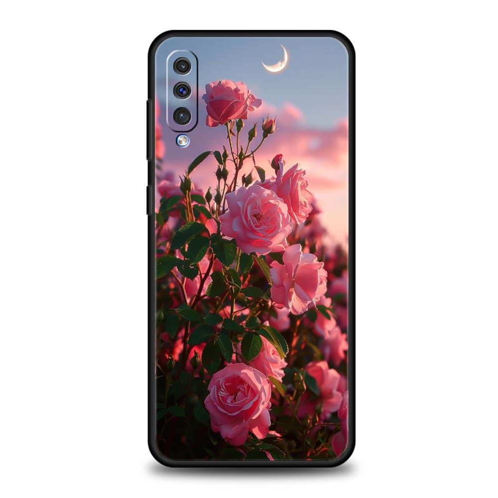 Чехол Для Samsung A24 A12 A14 A32 A50 A70 A20E A20S A10S A22 A40 A34 A54 A42 A52 5G A02S A04s Крышка Красивые Цветы Красной Розы