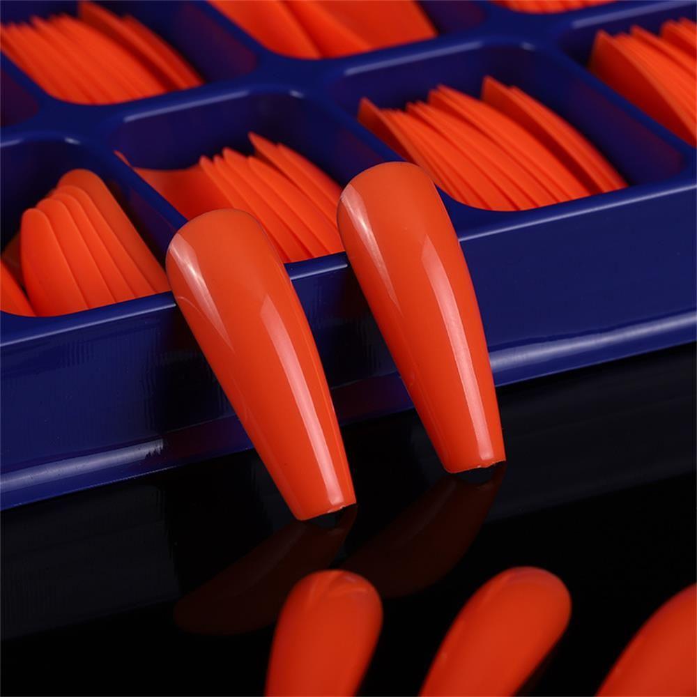 100Pcs/Set Ballerina Acrylic UV Gel False Nail Tips Manicure Coffin Fake Nails Full Cover