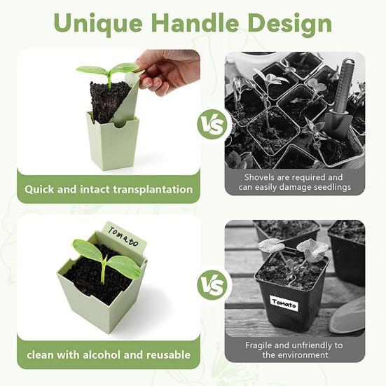 Поднос для рассады с 9 глубокими ячейками, многоразовый набор для проращивания, поддон для рассады для пересадки