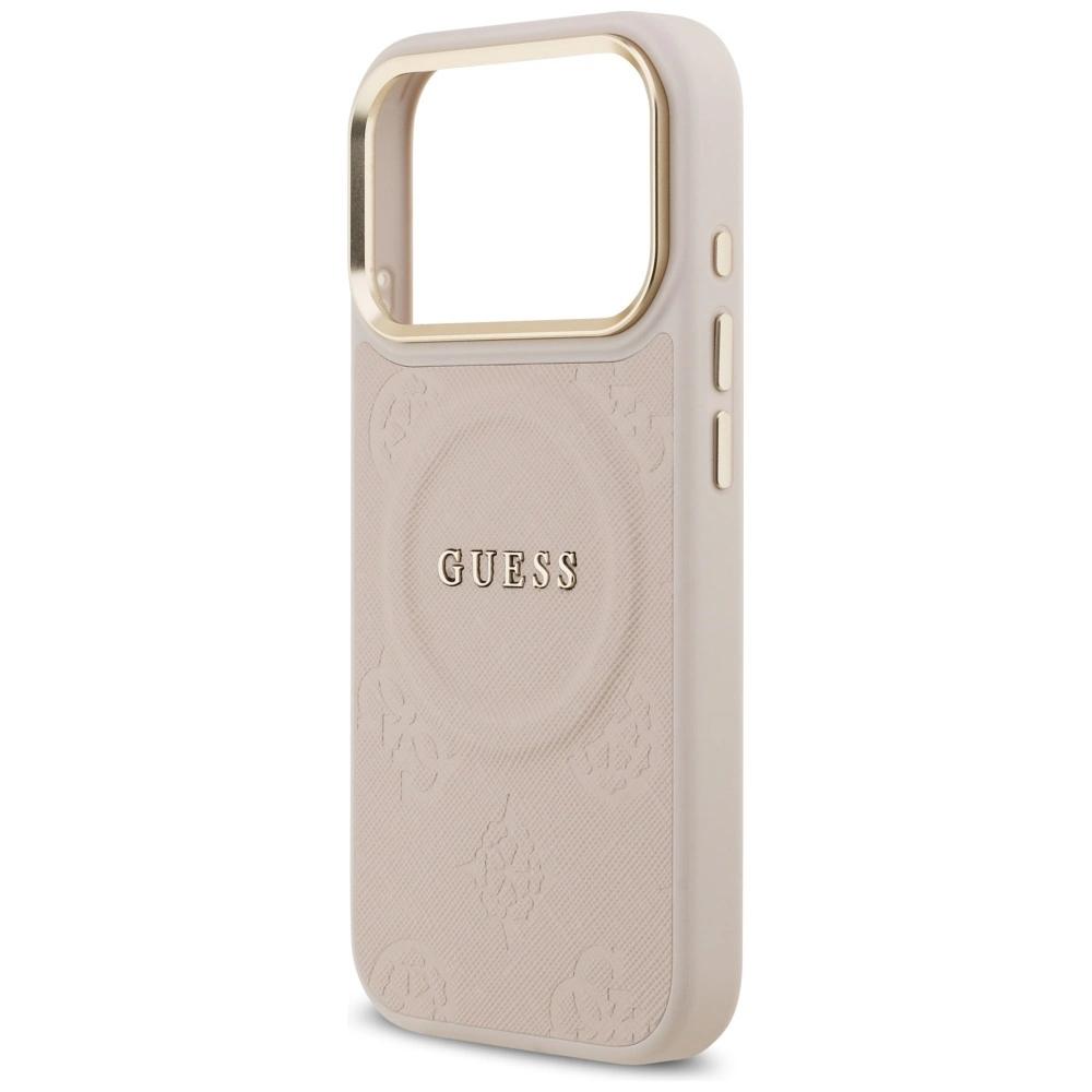 Etui Guess Peony Hot Stamp MagSafe na iPhone 17 Pro - różowe