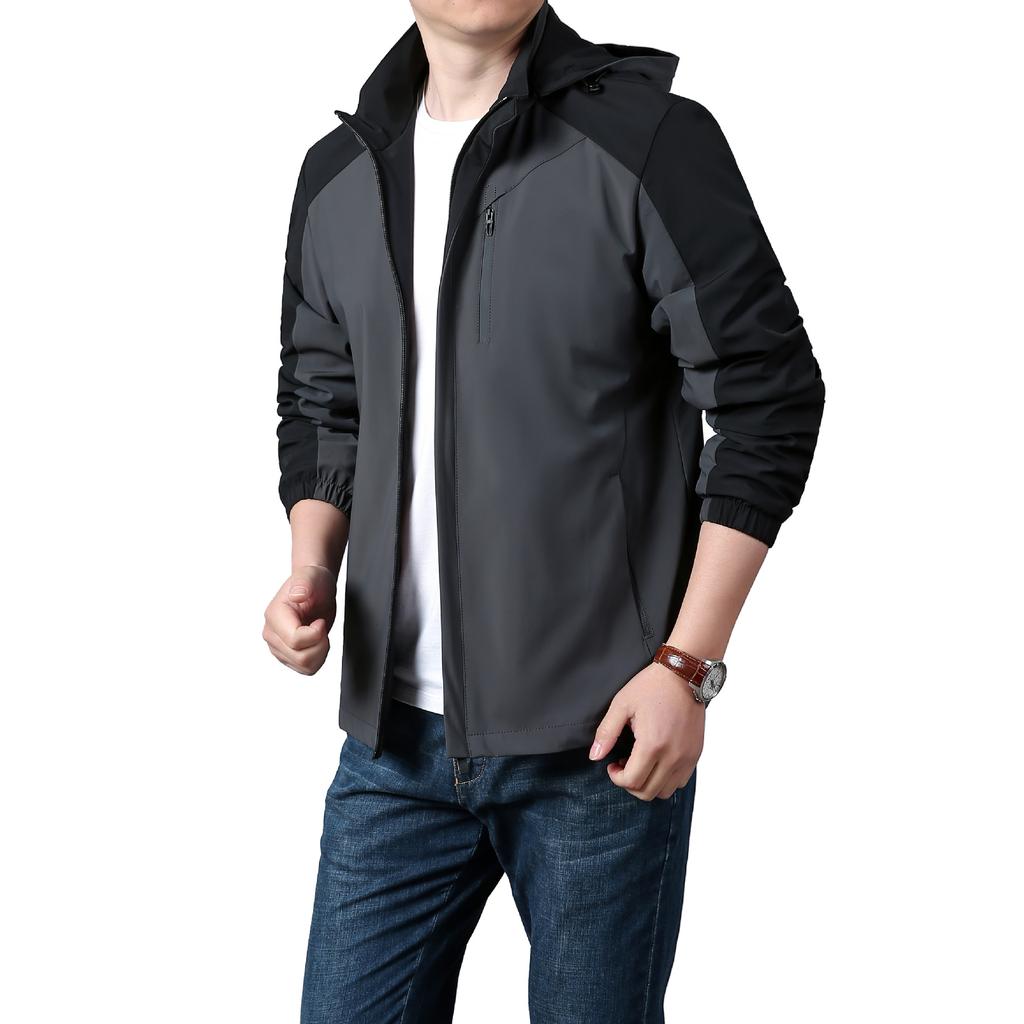 Hooded Casual Jacket Men's Thin Autumn Versatile Outdoor Sports Top Windproof Jacket