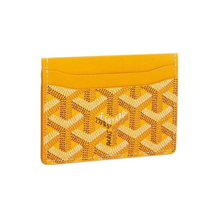 Goyard Кардхолдер Saint-Sulpice с геометрическим узором, напечатанный на холсте и телячьей коже, с цветовыми блоками, унисекс, цвет-1, цвет-2, цвет-3. STSULPPMLTY