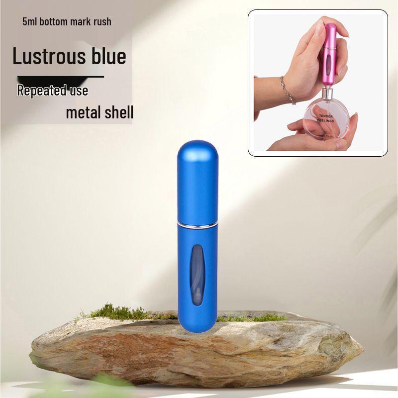 Refillable Press-Type Perfume Atomizer: Portable, High-End, Hydrating, Recyclable, Rotating Transparent Design