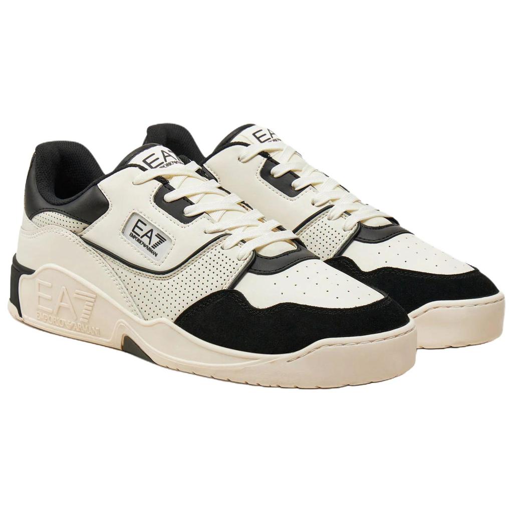 Emporio Armani EA7 Мужские повседневные низкие кроссовки на шнуровке из кожи Белый X8X187XK402N480