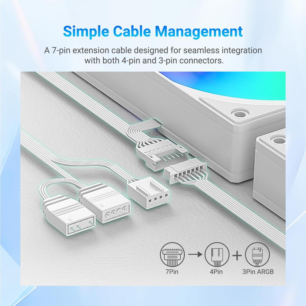 FX240 INF White 240mm Liquid CPU AIO Cooler ARGB Infinity Mirror 2x120mm Daisy Chain Low Noise Operation Up To Compatible with Intel Compatible with
