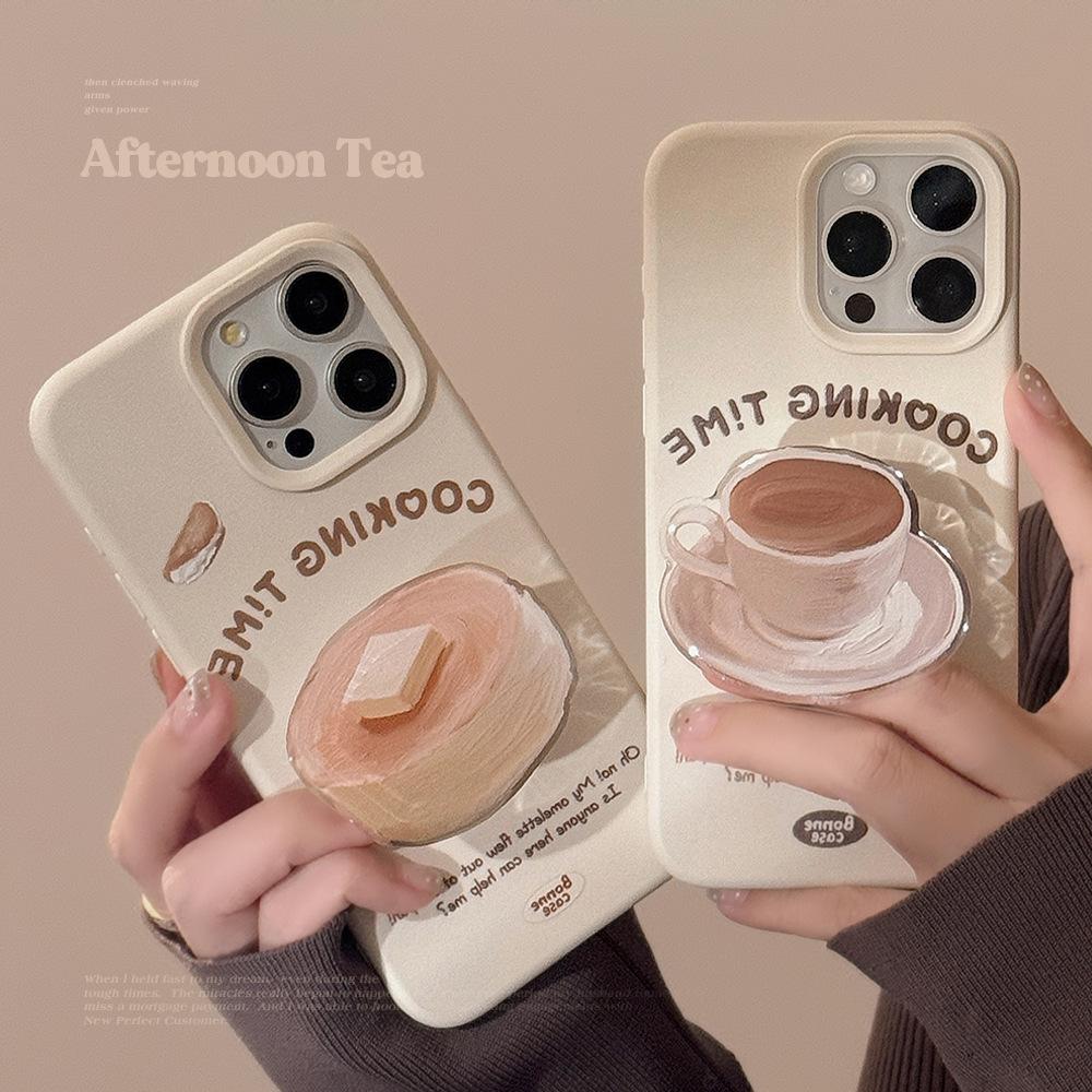 Coffee cup dessert stand iPhone 17 phone case suitable for Apple 14 retro 16 Pro Max 13 anti-drop 15 soft
