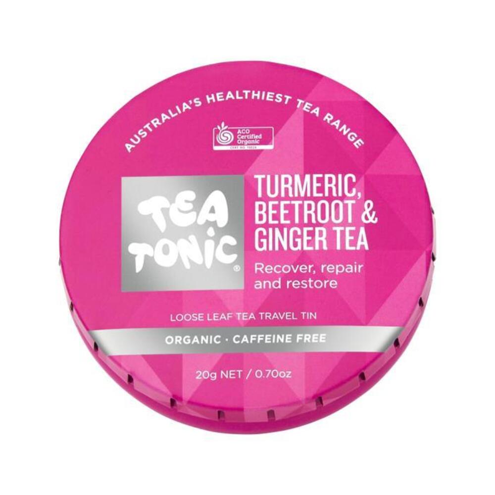 Tea Tonic Organic Turmeric Beetroot & Ginger Tea Travel Tin 20g